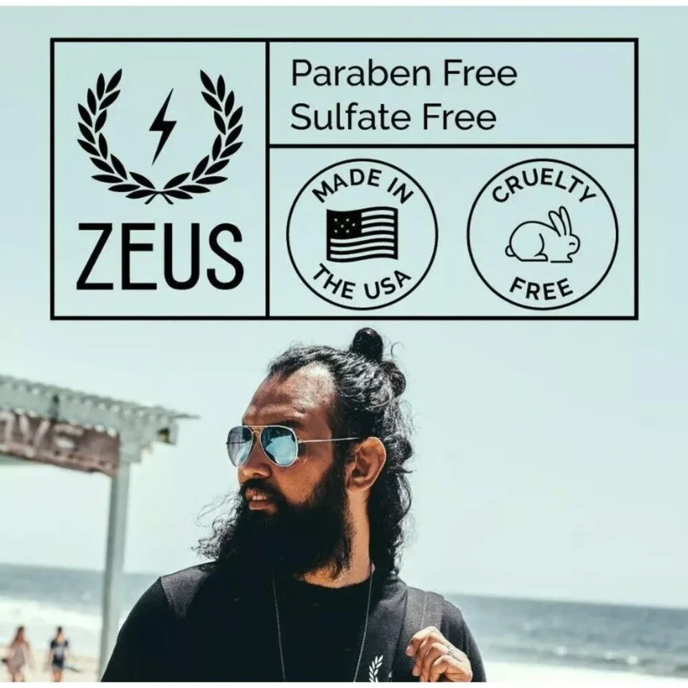 Zeus Beard Conditioner Verbena Lime 8 fl oz Softens Tames Calming Sooths Natural
